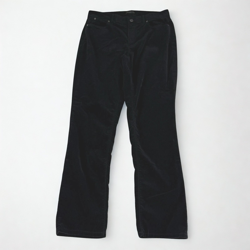 Talbots Velvet Pants Womens 8P Black Flawless Five Pocket Straight Curvy